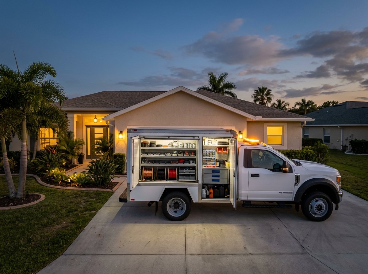 Winter Haven Electrician fully outfitted service vehicle dispatched in Polk County