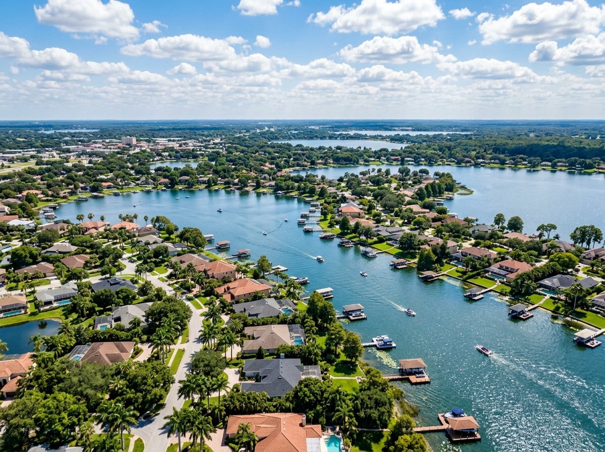 Winter Haven Florida lakefront residential area served by licensed electricians